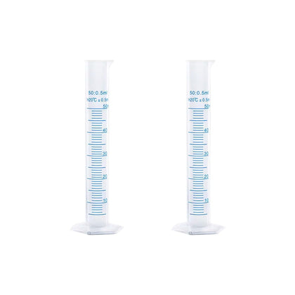2 Pcs Plastic Measuring Graduated Cylinders Transparent Graduated Cylinder Beaker Lab Test Tube Liquid Measuring Tool
