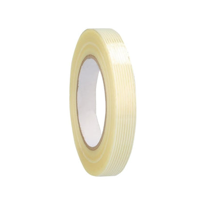 Filament Reinforced Tape, 3/8 Inch x 60 Yards, 96 Pack, Clear Fiberglass Strand Strapping Tape for Bundling