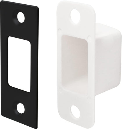 Nuk3y Deadbolt Strike Plate Square Corner 1-1/8"" x 2-3/4"" with dustbox (Matte Black)