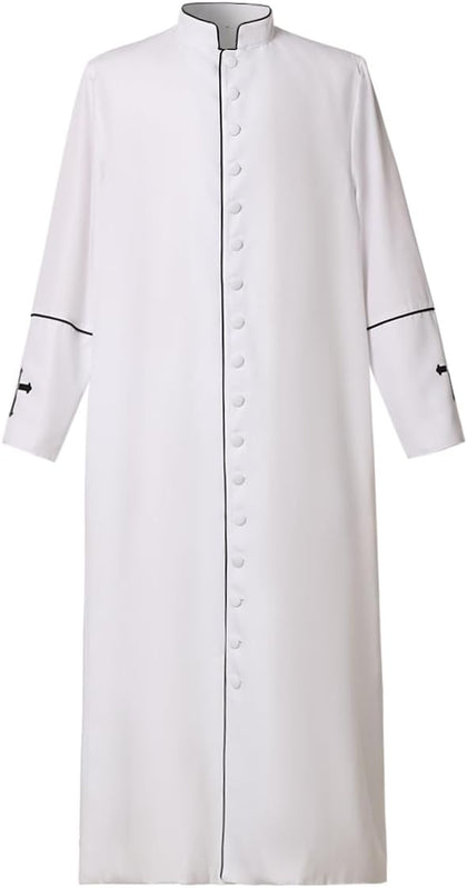 Men's Clergy Cassock Church Minister Robe Vestment for Pastor
