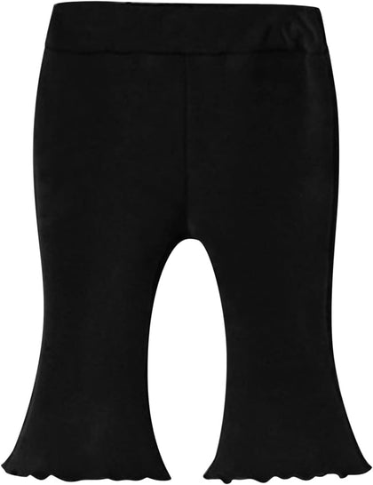 Kids Baby Girl Bell Bottoms Solid Color Flared Pants Toddler Elastic Waist Ruffle Leggings Spring Fall Clothes