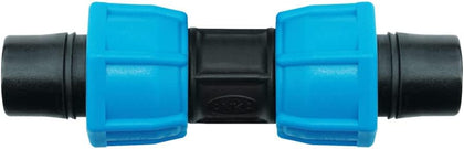 ASC12 ANKA Series High Pressure Poly-Pipe Straight Coupling, 1/2" x 1/2" Black Fitting w/ Blue Tapered Nut Seals