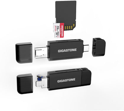 SD Card Reader 2-Pack, 5-in-1 USB-A/USB-C Card Reader, Dual Slot for SD/Micro SD/SDHC/SDXC, Compatible with Laptop