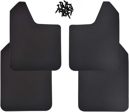 Universal Mud Flaps, Adjustable 4-Piece Set for Trucks & SUVs | Flexible construction, cars pickups SUVs vans trucks