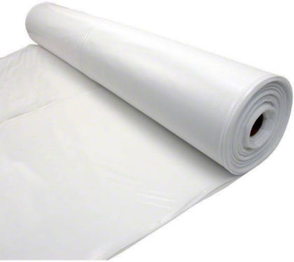 White Plastic Sheeting - 6 &10 Mil Polyethylene Sheeting - White Tarp, Construction Plastic, Drop Cloth Vapor Barrier