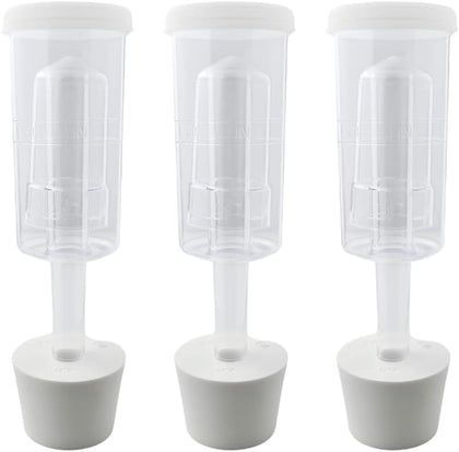 3ct. - 3 Piece Airlock with #7 Stopper - Set of 3 (Cylinder Airlock)