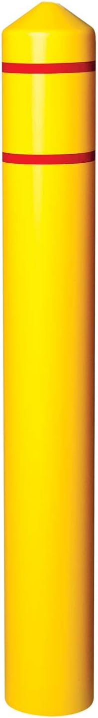 Bollard Covers for 6 Inch Poles - 56" Tall Bollard Post Sleeve | Durable Smooth HDPE Plastic - Trimmable Yellow