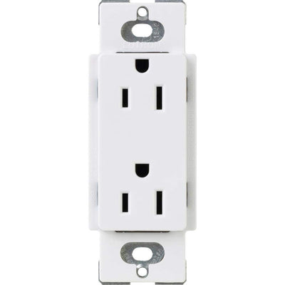 CAR-15-WH Electrical Outlet, 15A Claro Decorator Receptacle - White