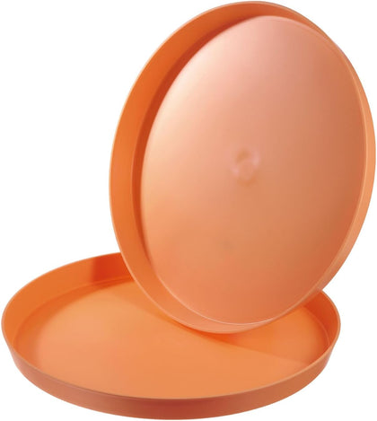 14" Restaurant Serving Trays, 2 Pcs Round Non-Slip Food Service Tray Platter Reusable Plastic Fast Food Serving Tray