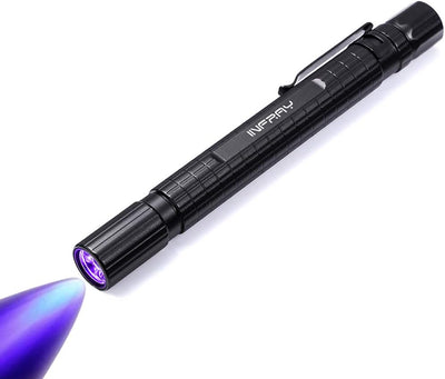 Pen Flashlight Black Light, Zoomable, Small 395nm Blacklight Detector for Dog Urine & Dry Stain. IPX5