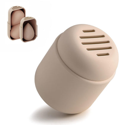 Makeup Sponge Holder, Silicone Beauty Sponge Case with Double-Sided Vent Design for Quick Drying, Compact Travel