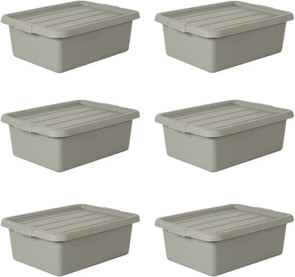 6-Pack 9 Gallon Meat Lug Tubs with Lids, Food Grade Plastic Storage Container