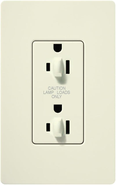 Lutron SCR-15-DDTR-BI Satin Colors 15-Amp Dual Dimmable Tamper Resistant Receptacle, Biscuit