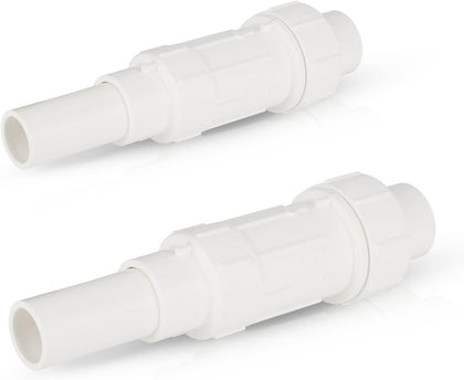 (Pack of 2) EFIELD 1/2 Inch PVC Expansion Repair Coupling for Broken or Cracked Pipe, Schedule 40, White,(PVC028-2)