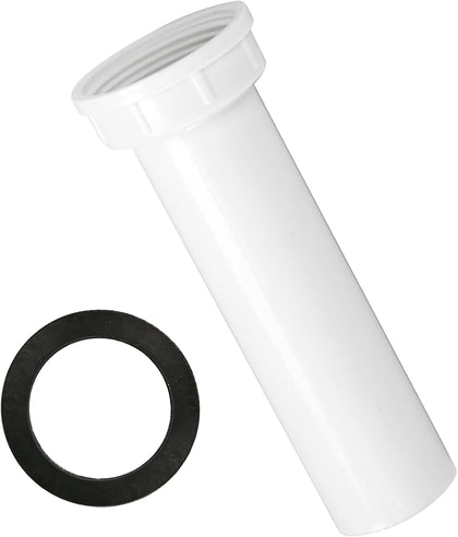 PP15-6W Sink Drain Tailpiece 1-1/2" Dia X 6" L, Kitchen Sink Drain Pipe, | Threaded Plastic Sink Plumbing Drain Pipe