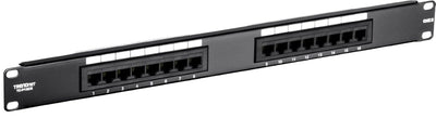 16-Port Cat6 Unshielded Patch Panel, TC-P16C6 | Rackmount, 1U 19", Cat3,Cat4,Cat5,Cat5e,Cat6 Compatible, 250Mhz
