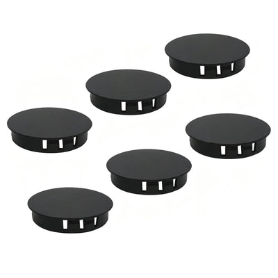 OZXNO 6 Pcs Plastic Hole Plug for Round Holes 2" Snap in Locking Hole Plugs Round Drill Hole Cover Black Panel Knockout Locking Plugs