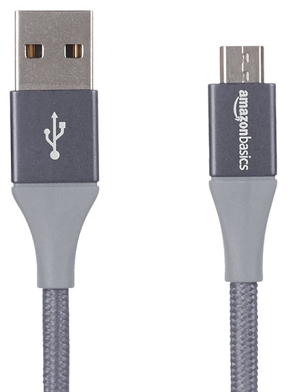 Micro USB to USB-A 2.0 Fast Charging Cable, Nylon Braided Cord, Android Charger, 480Mbps Transfer Speed, 6 Foot, Dark