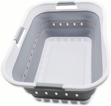 42L (11 gallon) Collapsible Plastic Laundry Basket - Foldable Pop Up Storage Container/Organizer - Space Saving