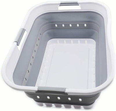 42L (11 gallon) Collapsible Plastic Laundry Basket - Foldable Pop Up Storage Container/Organizer - Space Saving