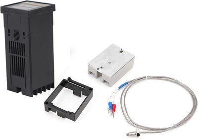 Estink REX-C100 Digital Temperature Controller with 40A Solid State Relay, K Thermocouple, AC100-240V