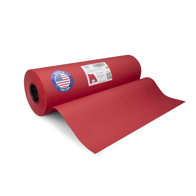 Jumbo Roll Red Kraft Paper 24" x 8400" (700 feet), 50 lb - USA-Made