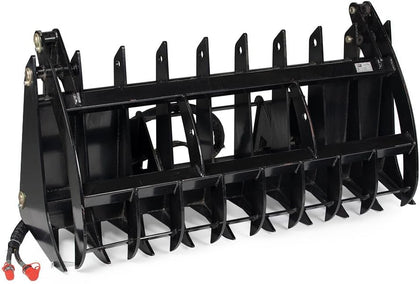 72" Root Grapple Rake Attachment Fits John Deere Loaders, Hook and Pin Connection