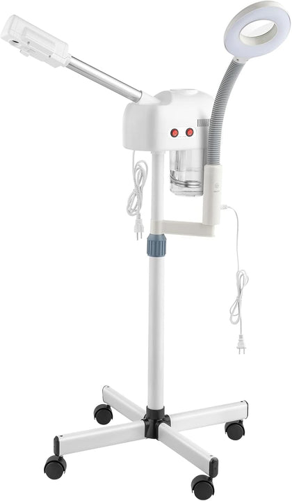 2 in 1 Facial Steamer with 5X Magnifying Lamp, Esthetician Steamer Professional Aromatherapy Humidifier Face Spa Mist