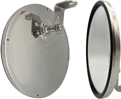 8 Inch Convex Mirror Round Blind Spot Stainless Steel For Truck bus Atv RV Utv "L" Adjustable Bracket 1 Pcs