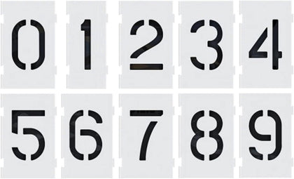 Curb Stencil Kit 0-9 Address Number Stencil Reusable Low Density Polyethylene (LDPE) Plastic - 8 inch Alphabet Kit