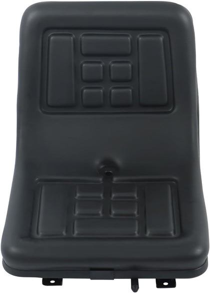 Universal Compact High Back Lawn Tractor Seat, Adjustable Seat | Black Mower Seat With Mounting Bolt Patterns, With