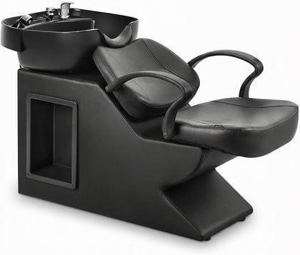 Shampoo Bowl Chair Set, Salon Shampoo Sink Chair | Thick Padding | Splash-Proof Sink | 450 lbs | Durable Plumbing |