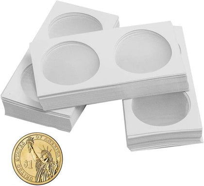 Coin Flips for Large Dollar,Sterling - 90 Pcs 40.0mm / 1.6 inch Cardboard Holder for Large Dollars, 5 UK Pound, 1 CA
