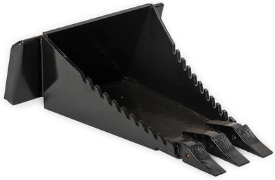 Mini Skid Steer Stump Bucket Attachment, Stump Bucket for Compact Skid Steer with Toro Style Mounting, Serrated