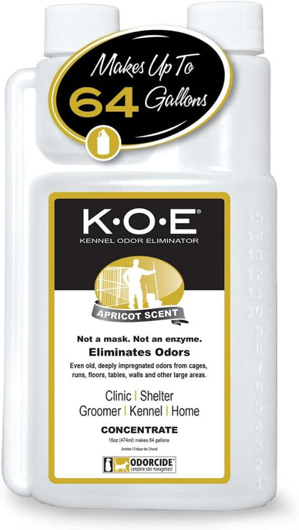 K.O.E. Apricot Odor Eliminator 16 oz for Strong Odor for Cages, Runs & More – Home & Kennel w/Safe, Non-Enzymatic
