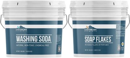 Washing Soda and Soap Flakes Bundle, (1 Gallon) DIY Laundry Detergent, Cleaning, Homemade Soap