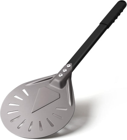 Pizza Turning Peel 7 Inch Round Aluminum Perforated Pizza Peel Turner with Metal Handle Pizza Paddle for Homemade
