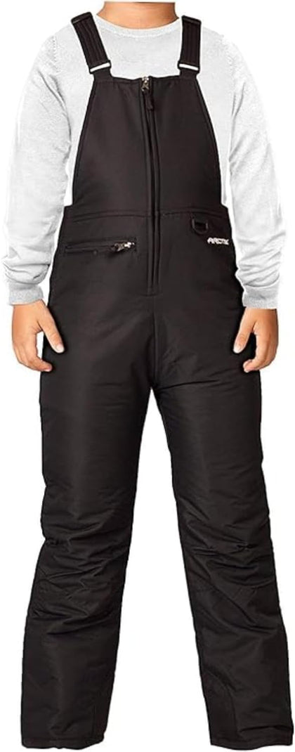 Kids Insulated Snow Bib Overalls, Black, Medium