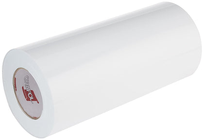 Glossy White Permanent Vinyl Roll 651 Adhesive Film, 12" x 15ft w/Transfer Paper