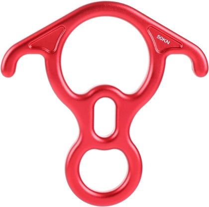 Terminal 8 Descender, Rescue Figure 8 Descender with Lock Off Ears, 50KN Aluminum Alloy Bent-Ear Descender for
