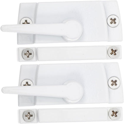 White Zinc Alloy Window Sash Lock 2 Sets for Single Hung Windows