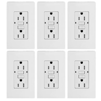 GFCI Outlet, Tamper-Resistant GFI Receptacle with LED Indicator, 15Amp 125Volt Self-Test Ground Fault Circuit