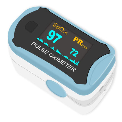 Fingertip Pulse Oximeter: SpO2 Blood Oxygen Saturation Meter and Heart Rate Monitor - Portable OLED Rotatable Display
