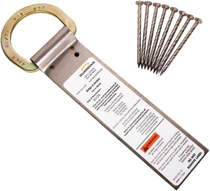 00500 RIDG-1 Single D-Ring Roof Anchor with Nails 11-Inch in Length and 1 D-ring, 9¾"