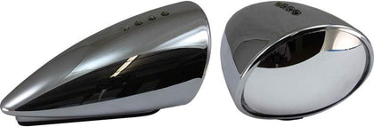 Chrome Pig Spotter Motorcycle Mirror Replacement with Integrated LED Turn Signal