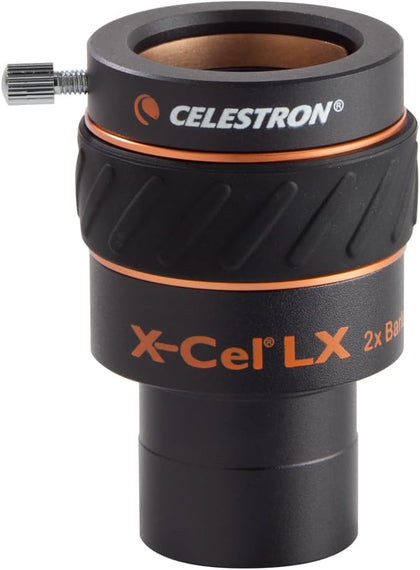 X-Cel LX 2X Barlow Lens for Telescope Eyepieces – 1.25" | Doubles Eyepiece Magnification, Fully Multi-Coated Optics