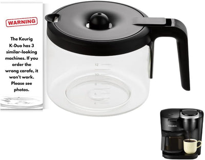Replacement 12-Cup Coffee Pot Carafe for Keurig K-Duo Essentials & K-Duo Essentials Hot & Cold Brewer Models (K-Duo