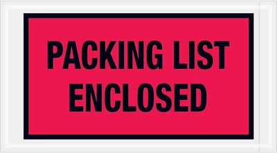 5 1/2 x 10" Red "Packing List Enclosed" Envelopes