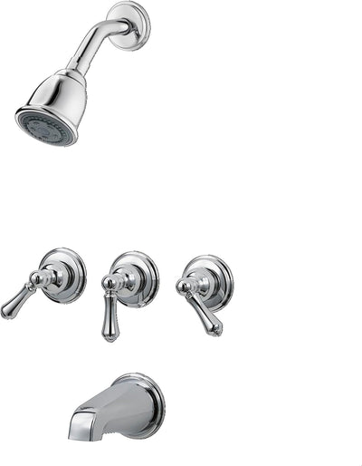 Pfister Bathroom Shower Faucet Trim Kit with Decorative Arm and Flange, 5-Hole Installation, 1.8 GPM Water Flow Rate, Polished Chrome Finish for Shower Sets LG0181BC