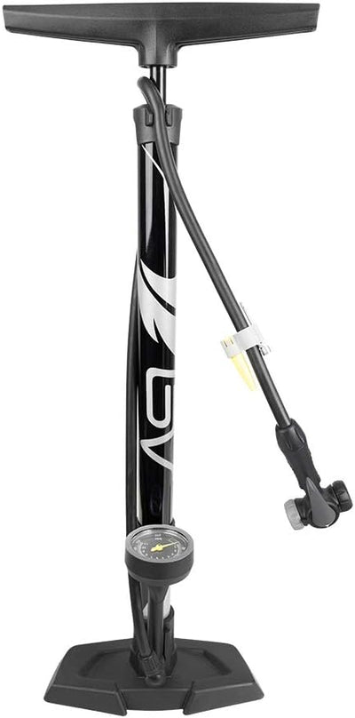 Bicycle Pump Durable Bike Floor Pump 17/24 inch Smart Valve Head, 160 psi, Automatically Reversible Presta and Schrader